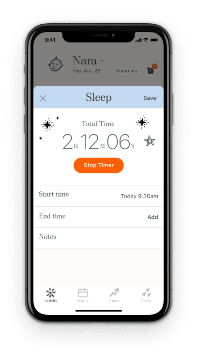 Baby sleep hot sale app tracker