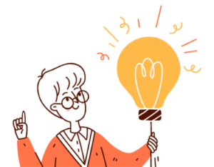 Illustration of a person holding a lightbulb