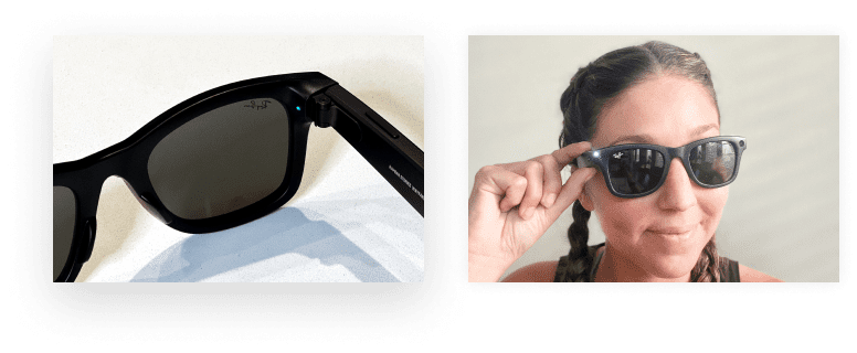 Ray-Ban Smart Glasses using the side control 