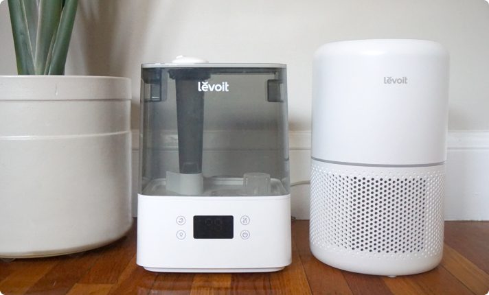 Photograph of the Levoit 300s Air Purifier and 300s Humidifier